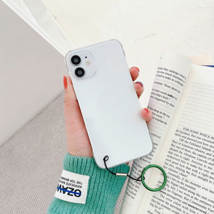 For iPhone 12 mini Non-frame Four-corner Shockproof PC Case with Finger Ring Strap