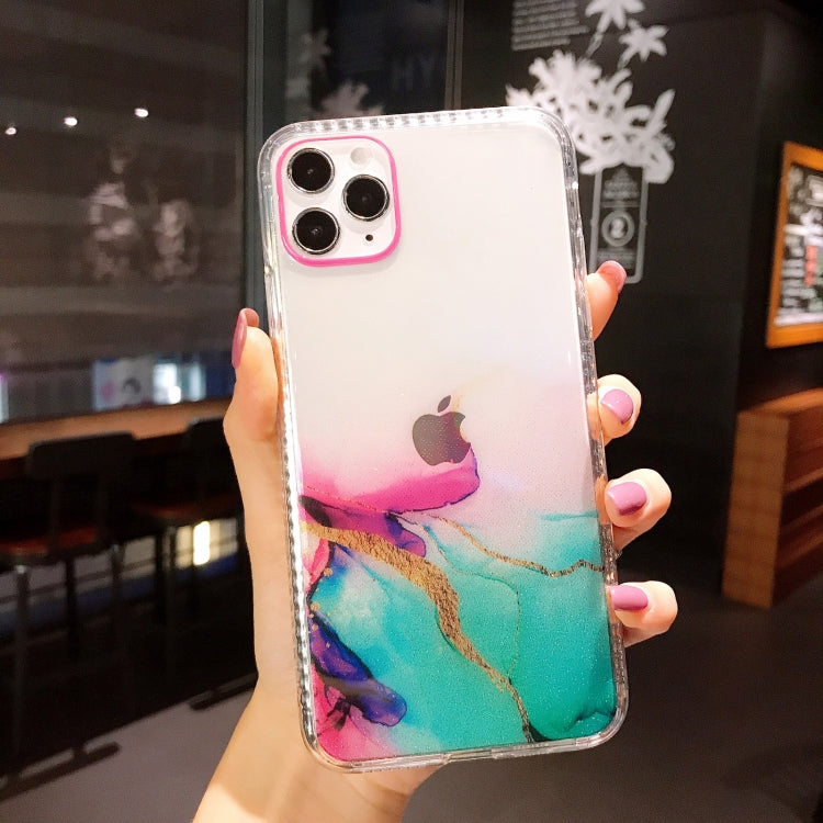 For iPhone 11 Pro Max IMD Dreamy Watercolor Pattern Shockproof TPU Protective Case