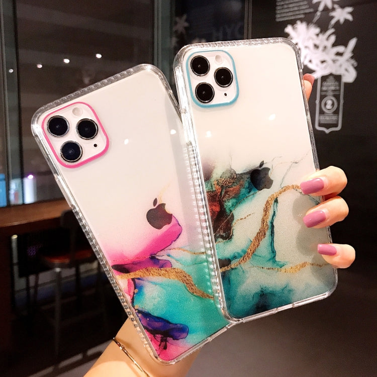 For iPhone 11 Pro Max IMD Dreamy Watercolor Pattern Shockproof TPU Protective Case