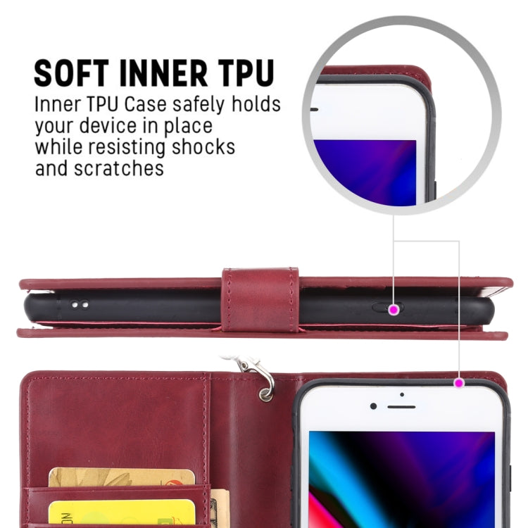 For iPhone 8 Plus MERCURY GOOSPERY DETACHABLE DIARY Detachable Horizontal Flip Leather Case with Holder & Card Slots & Zipper & Wallet