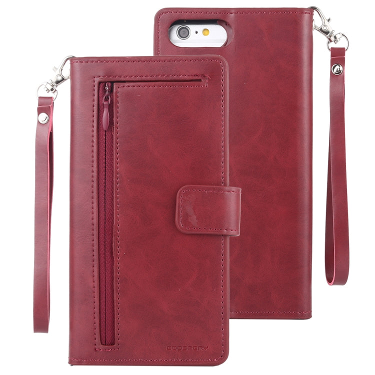 For iPhone 8 Plus MERCURY GOOSPERY DETACHABLE DIARY Detachable Horizontal Flip Leather Case with Holder & Card Slots & Zipper & Wallet