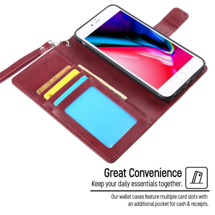 For iPhone 8 Plus MERCURY GOOSPERY DETACHABLE DIARY Detachable Horizontal Flip Leather Case with Holder & Card Slots & Zipper & Wallet