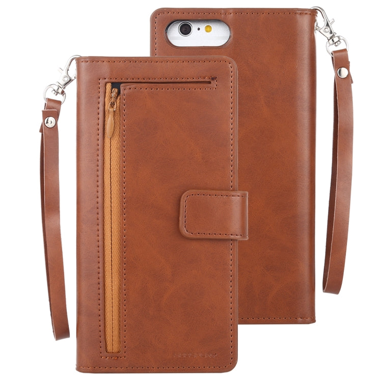 For iPhone 8 Plus MERCURY GOOSPERY DETACHABLE DIARY Detachable Horizontal Flip Leather Case with Holder & Card Slots & Zipper & Wallet