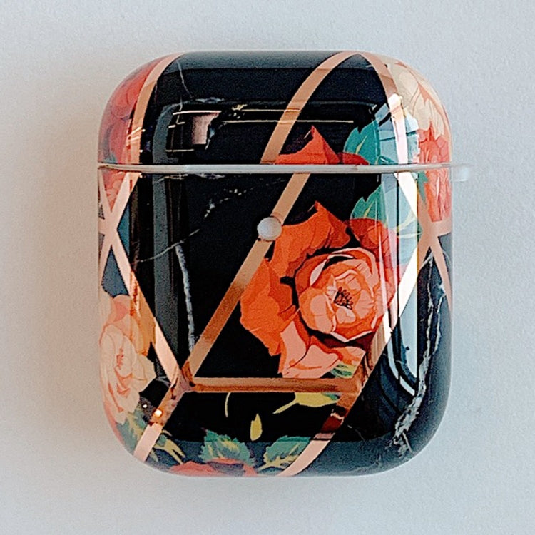 Stitching Flower Pattern Earphone Protective Case For AirPods 1 / 2