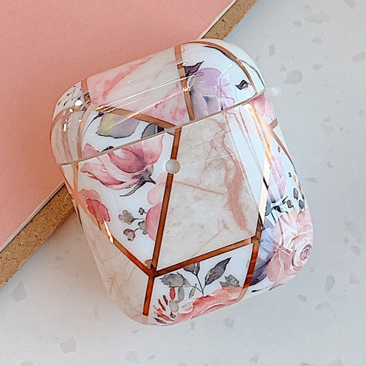Stitching Flower Pattern Earphone Protective Case For AirPods 1 / 2