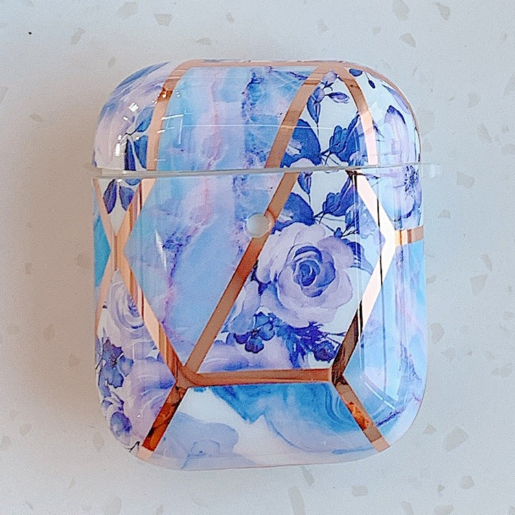 Stitching Flower Pattern Earphone Protective Case For AirPods 1 / 2
