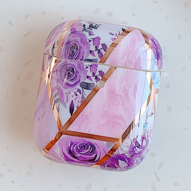 Stitching Flower Pattern Earphone Protective Case For AirPods 1 / 2