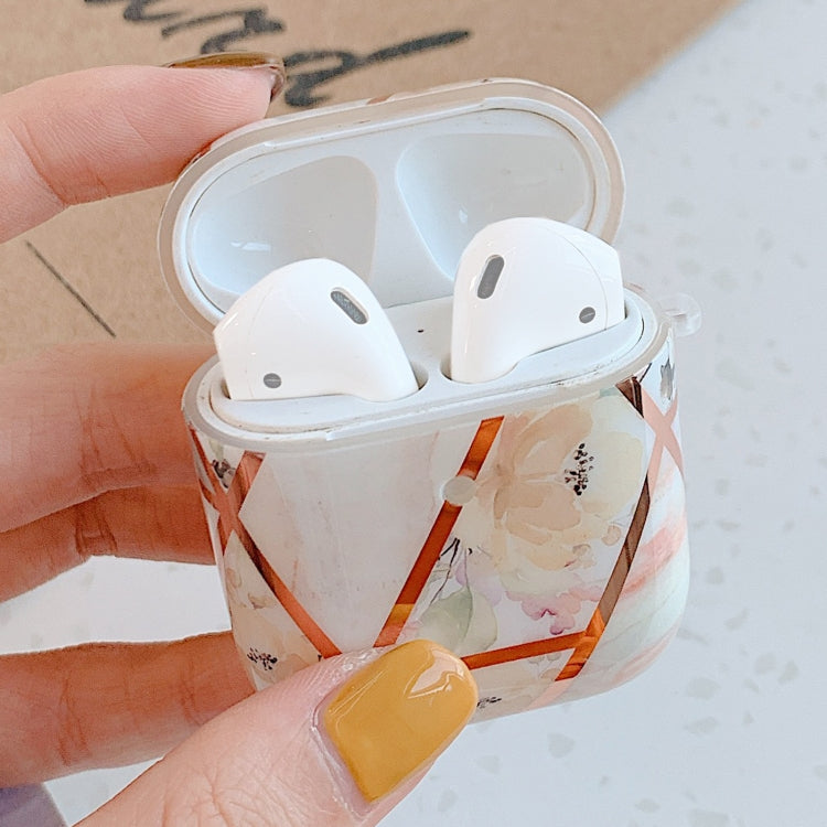 Stitching Flower Pattern Earphone Protective Case For AirPods 1 / 2