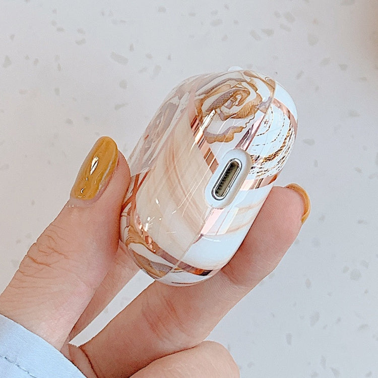 Stitching Flower Pattern Earphone Protective Case For AirPods 1 / 2