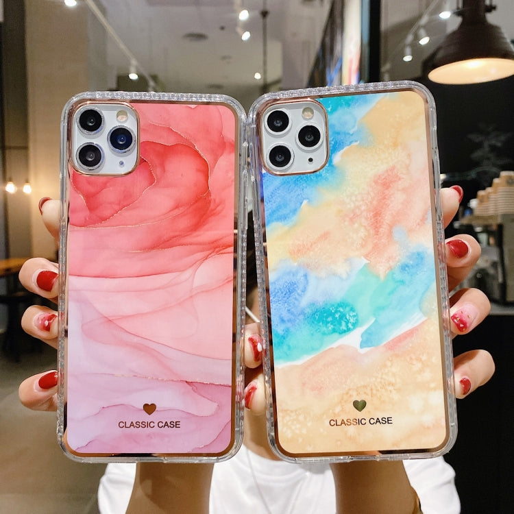 For iPhone 11 Pro IMD Watercolor Rendering Pattern Shockproof TPU Protective Case