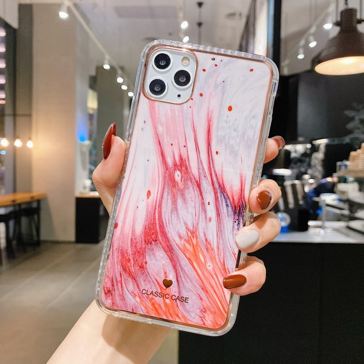 For iPhone 11 Pro Max IMD Watercolor Rendering Pattern Shockproof TPU Protective Case