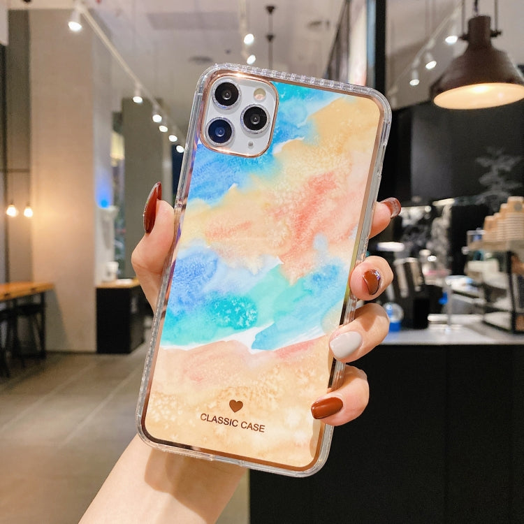 For iPhone 12 / 12 Pro IMD Watercolor Rendering Pattern Shockproof TPU Protective Case