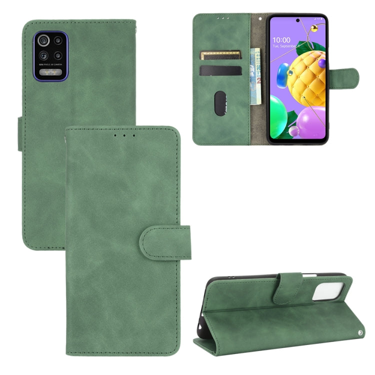 For LG K52 / K62 Solid Color Skin Feel Magnetic Buckle Horizontal Flip Calf Texture PU Leather Case with Holder & Card Slots & Wallet