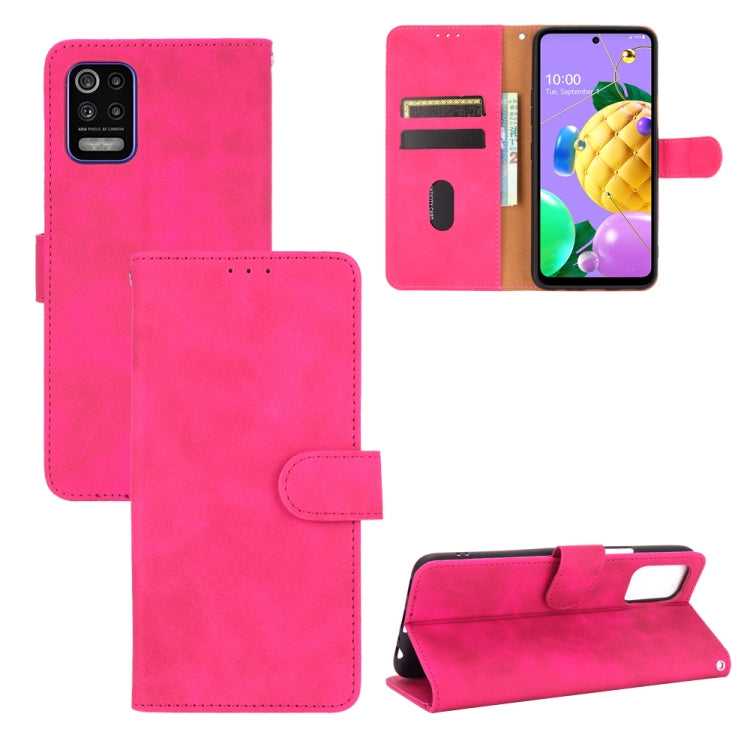 For LG K52 / K62 Solid Color Skin Feel Magnetic Buckle Horizontal Flip Calf Texture PU Leather Case with Holder & Card Slots & Wallet