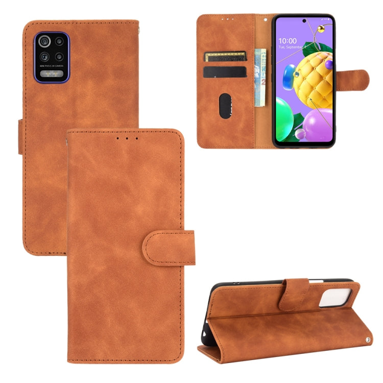 For LG K52 / K62 Solid Color Skin Feel Magnetic Buckle Horizontal Flip Calf Texture PU Leather Case with Holder & Card Slots & Wallet