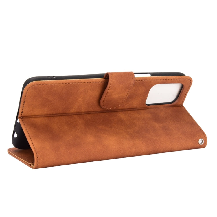 For LG K52 / K62 Solid Color Skin Feel Magnetic Buckle Horizontal Flip Calf Texture PU Leather Case with Holder & Card Slots & Wallet