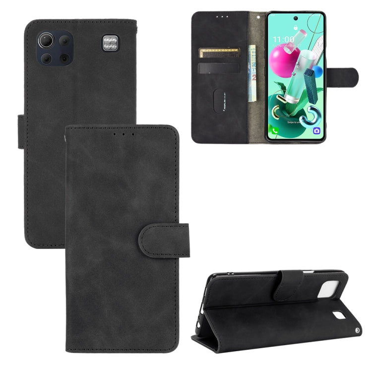 For LG K92 5G Solid Color Skin Feel Magnetic Buckle Horizontal Flip Calf Texture PU Leather Case with Holder & Card Slots & Wallet