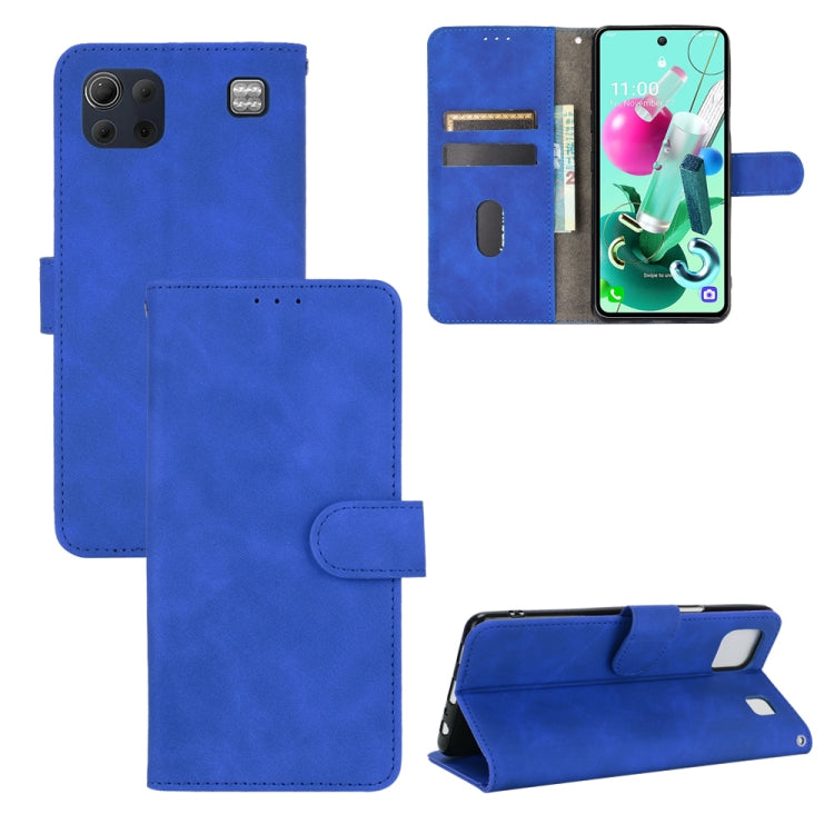 For LG K92 5G Solid Color Skin Feel Magnetic Buckle Horizontal Flip Calf Texture PU Leather Case with Holder & Card Slots & Wallet