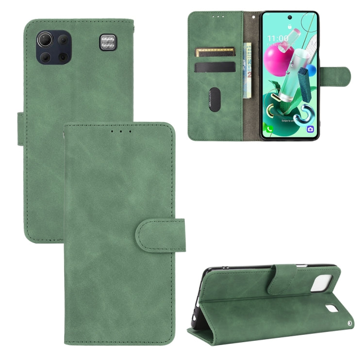 For LG K92 5G Solid Color Skin Feel Magnetic Buckle Horizontal Flip Calf Texture PU Leather Case with Holder & Card Slots & Wallet