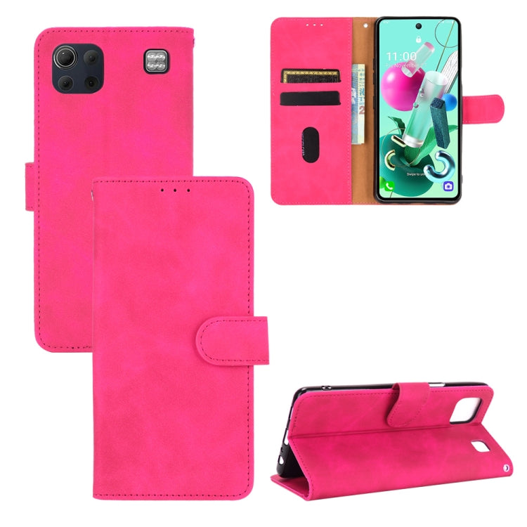 For LG K92 5G Solid Color Skin Feel Magnetic Buckle Horizontal Flip Calf Texture PU Leather Case with Holder & Card Slots & Wallet