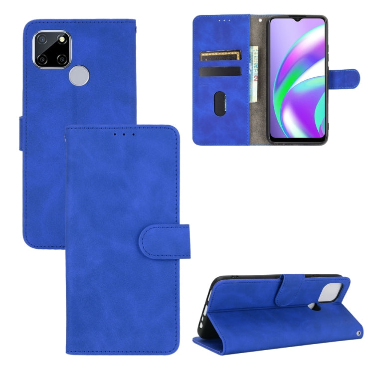 For OPPO A15 Solid Color Skin Feel Magnetic Buckle Horizontal Flip Calf Texture PU Leather Case with Holder & Card Slots & Wallet