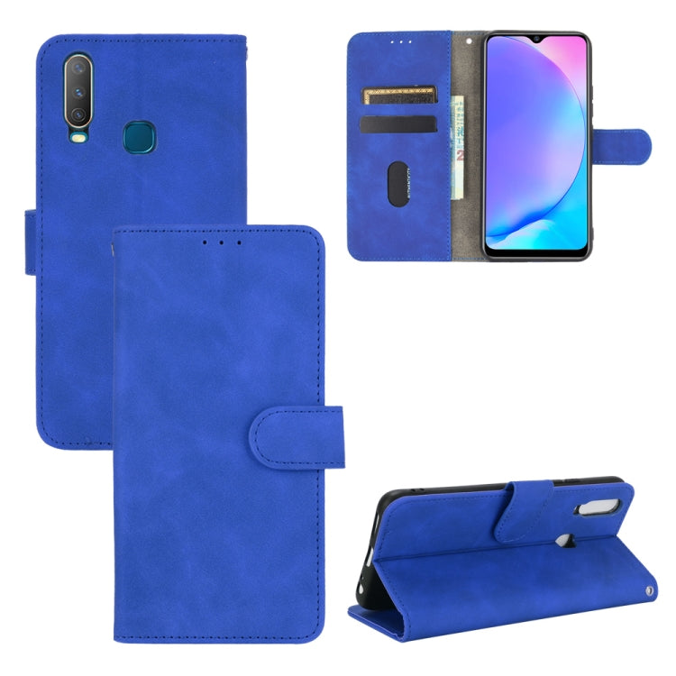 For vivo Y17 / Y15 / Y12 Solid Color Skin Feel Magnetic Buckle Horizontal Flip Calf Texture PU Leather Case with Holder & Card Slots & Wallet