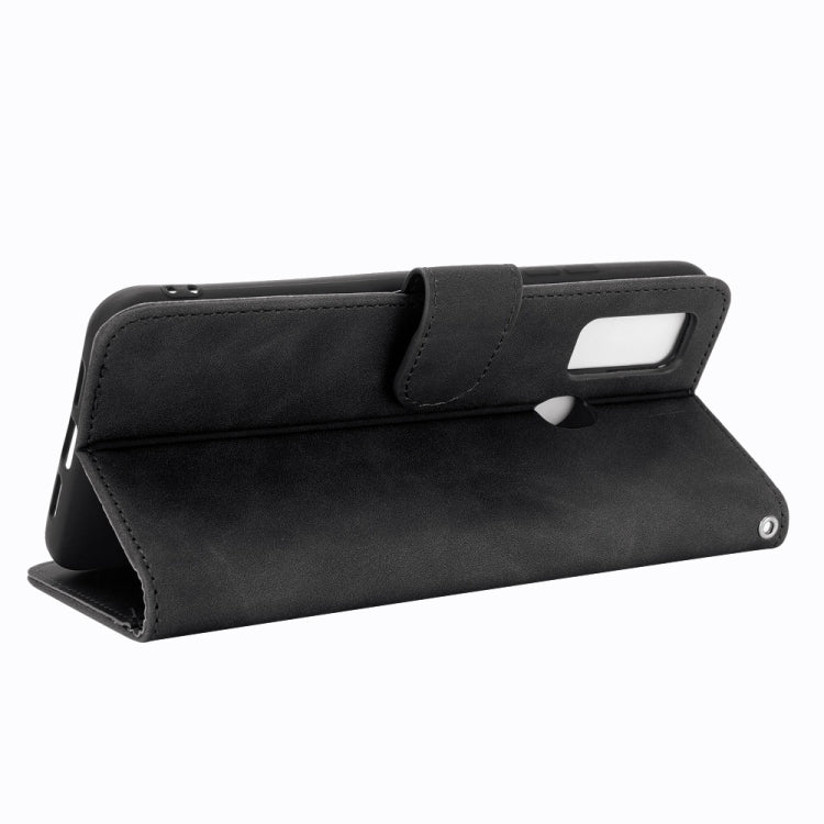 For DOOGEE N30 Solid Color Skin Feel Magnetic Buckle Horizontal Flip Calf Texture PU Leather Case with Holder & Card Slots & Wallet