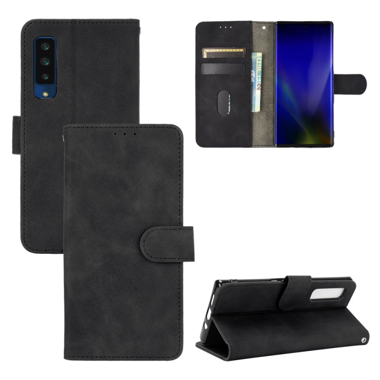 For Fujitsu Arrows NX9 F-52A Solid Color Skin Feel Magnetic Buckle Horizontal Flip Calf Texture PU Leather Case with Holder & Card Slots & Wallet