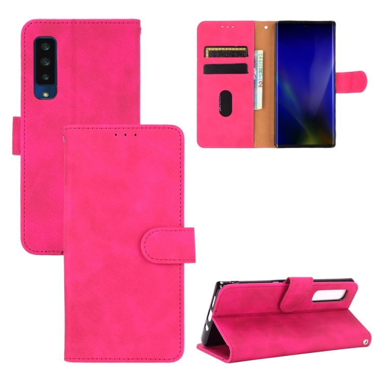 For Fujitsu Arrows NX9 F-52A Solid Color Skin Feel Magnetic Buckle Horizontal Flip Calf Texture PU Leather Case with Holder & Card Slots & Wallet