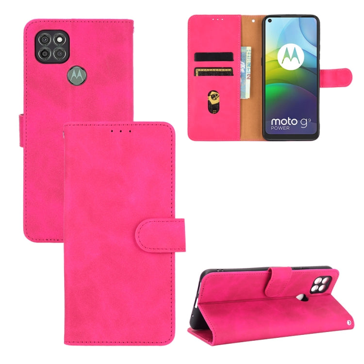 For Motorola Moto G9 Power Solid Color Skin Feel Magnetic Buckle Horizontal Flip Calf Texture PU Leather Case with Holder & Card Slots & Wallet