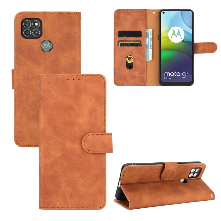For Motorola Moto G9 Power Solid Color Skin Feel Magnetic Buckle Horizontal Flip Calf Texture PU Leather Case with Holder & Card Slots & Wallet
