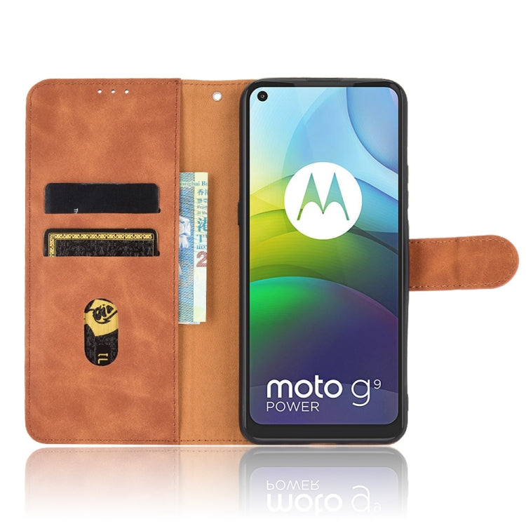 For Motorola Moto G9 Power Solid Color Skin Feel Magnetic Buckle Horizontal Flip Calf Texture PU Leather Case with Holder & Card Slots & Wallet