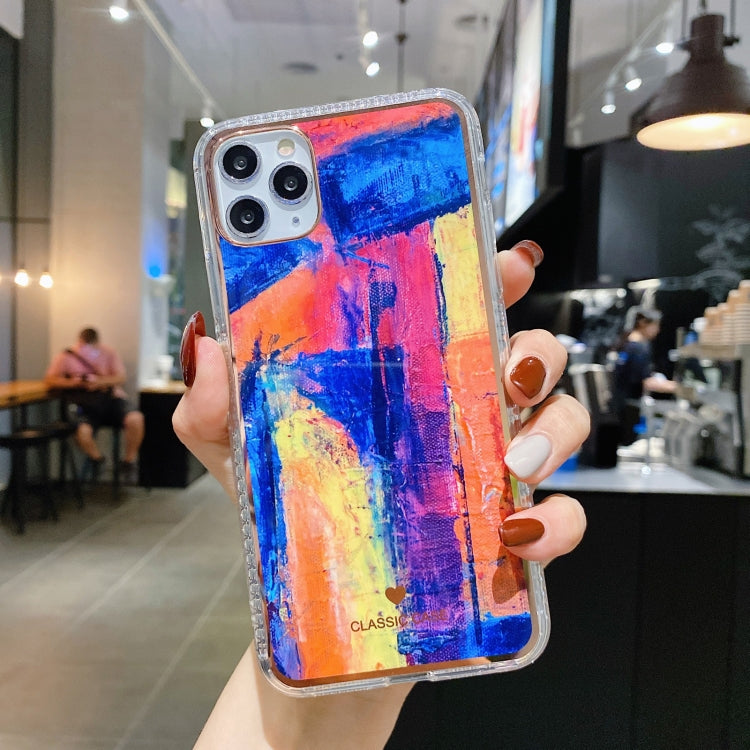 For iPhone 11 Pro IMD Watercolor Rendering Pattern Shockproof TPU Protective Case