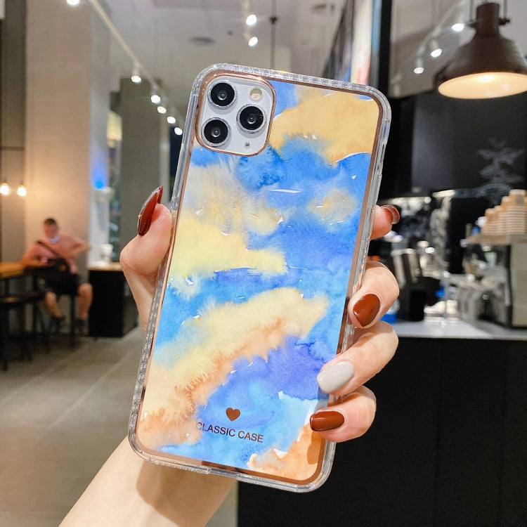 For iPhone 11 Pro IMD Watercolor Rendering Pattern Shockproof TPU Protective Case