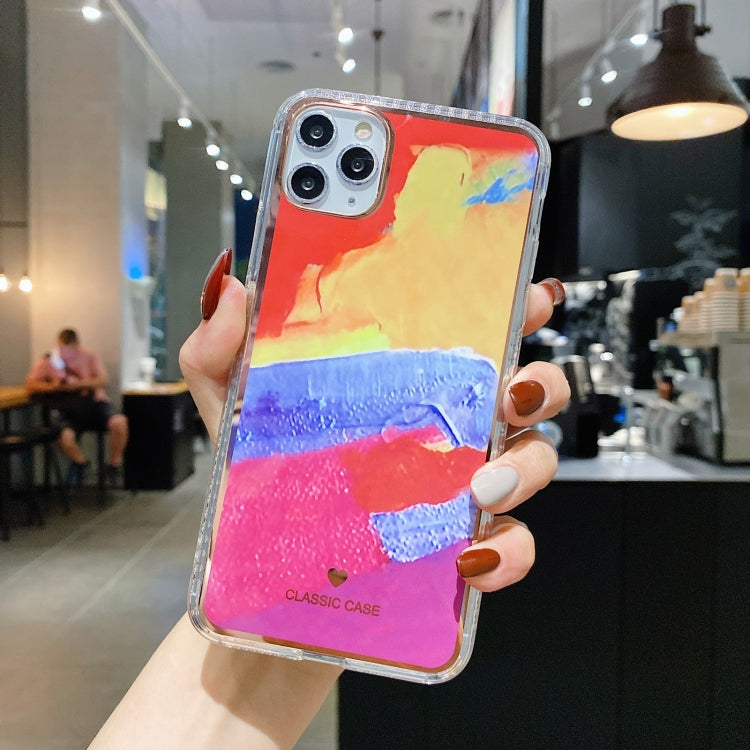 For iPhone 11 Pro IMD Watercolor Rendering Pattern Shockproof TPU Protective Case