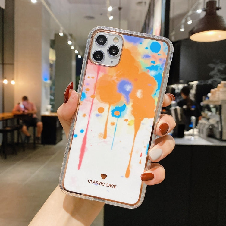 For iPhone 11 Pro Max IMD Watercolor Rendering Pattern Shockproof TPU Protective Case