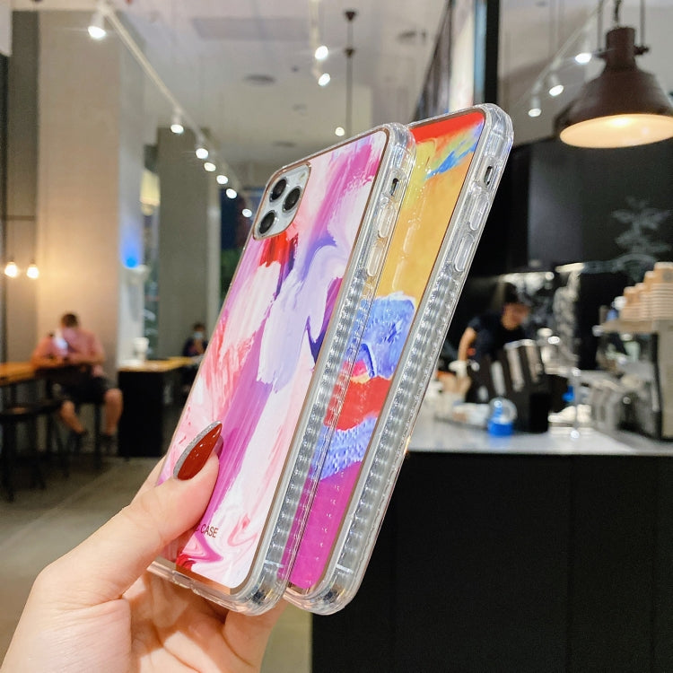 For iPhone 11 Pro Max IMD Watercolor Rendering Pattern Shockproof TPU Protective Case