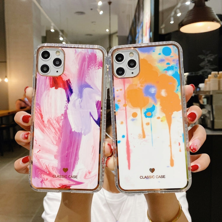 For iPhone 12 / 12 Pro IMD Watercolor Rendering Pattern Shockproof TPU Protective Case