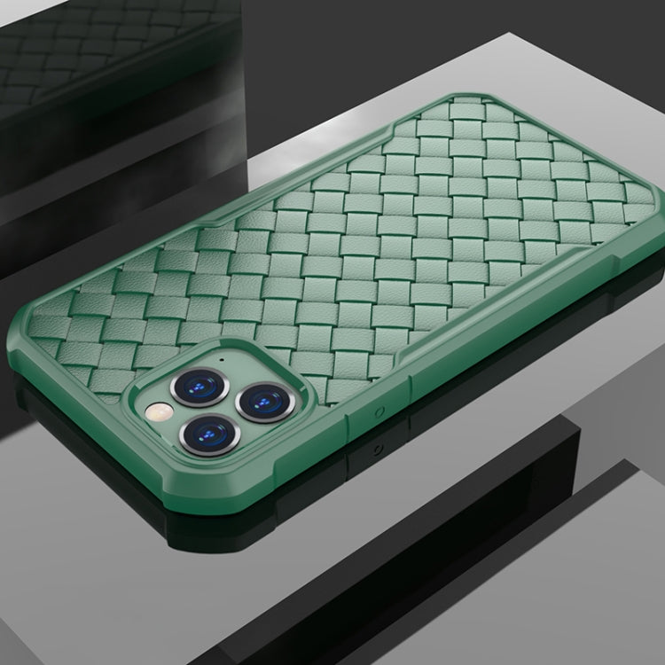 For iPhone 12 mini Shockproof Woven Pattern Breathable TPU Case