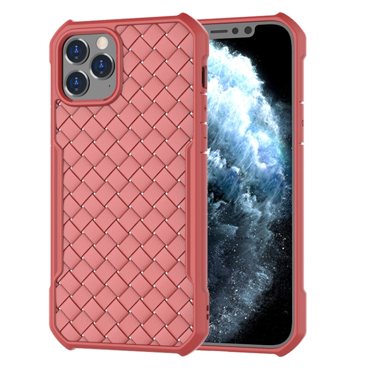 For iPhone 12 mini Shockproof Woven Pattern Breathable TPU Case
