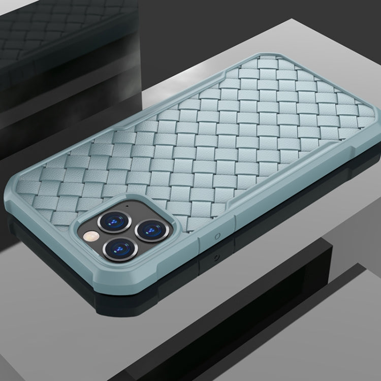 For iPhone 12 mini Shockproof Woven Pattern Breathable TPU Case