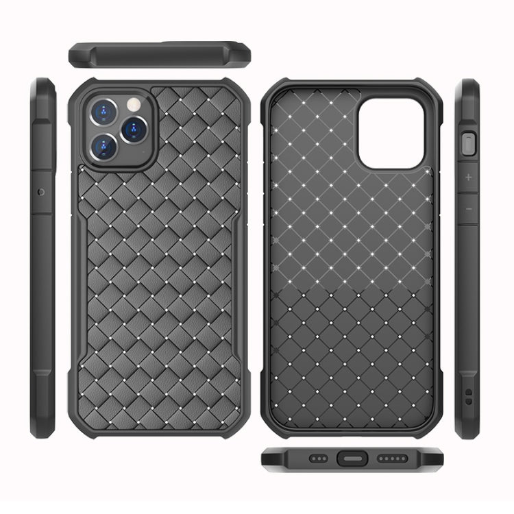 For iPhone 12 mini Shockproof Woven Pattern Breathable TPU Case