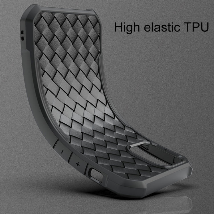 For iPhone 12 mini Shockproof Woven Pattern Breathable TPU Case