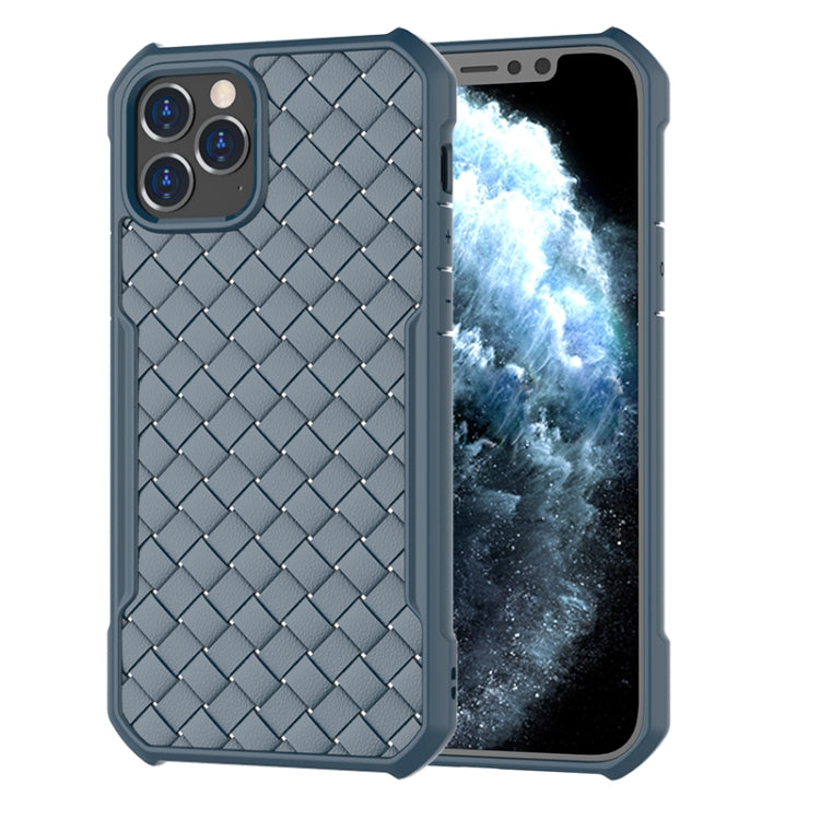 For iPhone 12 / 12 Pro Shockproof Woven Pattern Breathable TPU Case