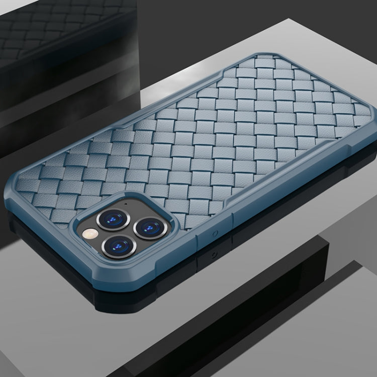 For iPhone 12 / 12 Pro Shockproof Woven Pattern Breathable TPU Case