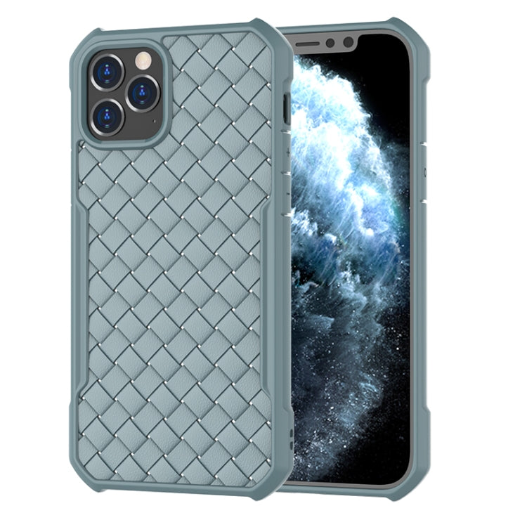 For iPhone 12 / 12 Pro Shockproof Woven Pattern Breathable TPU Case