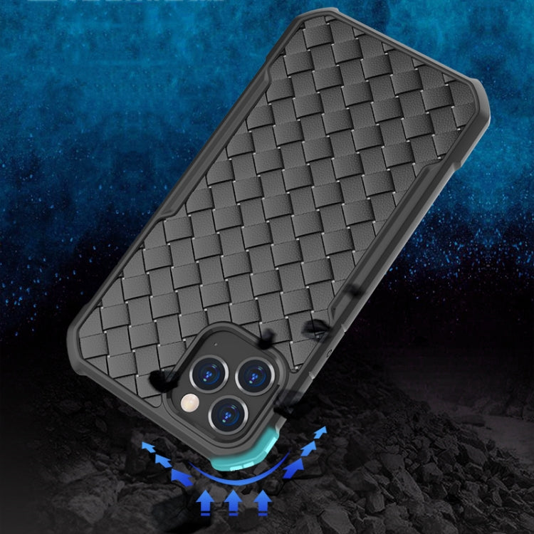 For iPhone 12 / 12 Pro Shockproof Woven Pattern Breathable TPU Case
