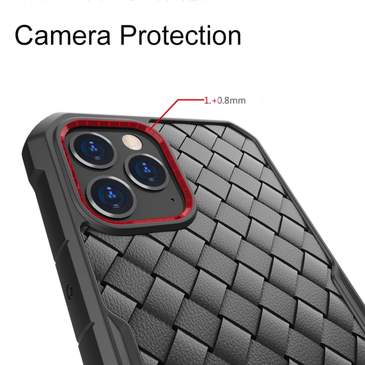 For iPhone 12 / 12 Pro Shockproof Woven Pattern Breathable TPU Case