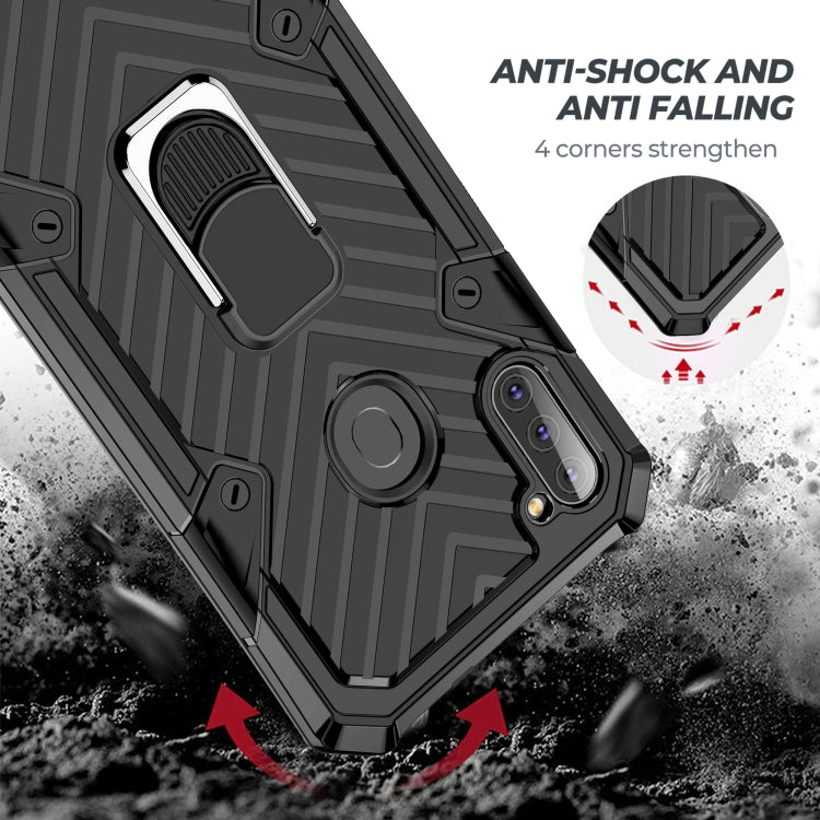 For Samsung Galaxy A11 (EU Version) Cool Armor PC + TPU Shockproof Case with 360 Degree Rotation Ring Holder