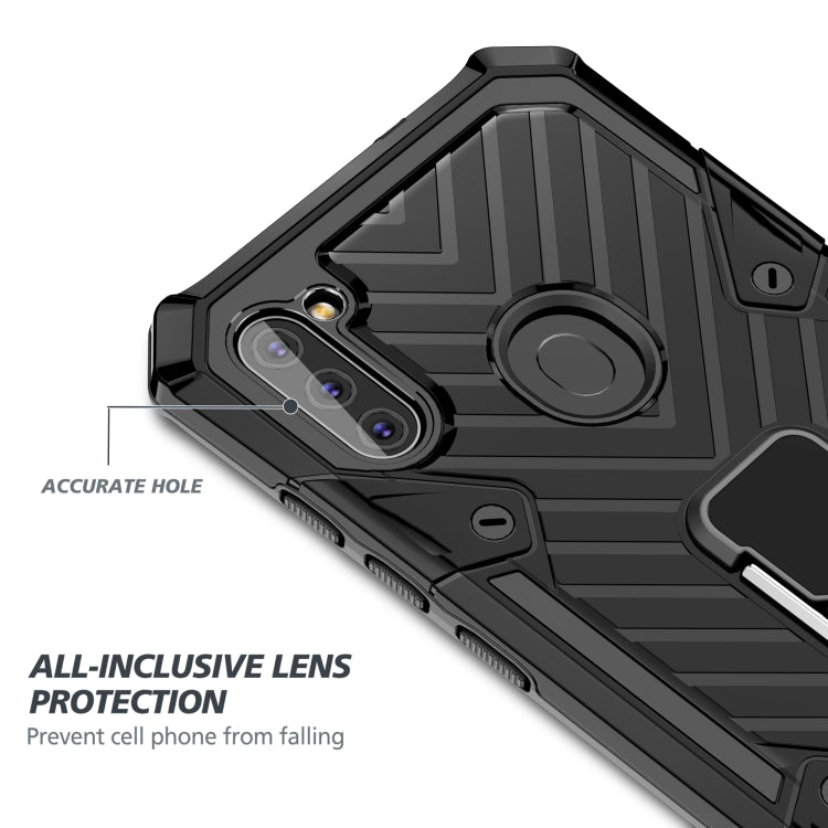 For Samsung Galaxy A11 (EU Version) Cool Armor PC + TPU Shockproof Case with 360 Degree Rotation Ring Holder